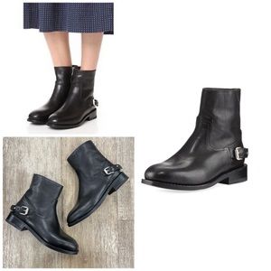 Rag & Bone Oliver Leather Zip Boots In Black size 7.5